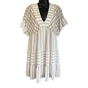 Entro Babydoll Style Swiss Dot Dress Size L